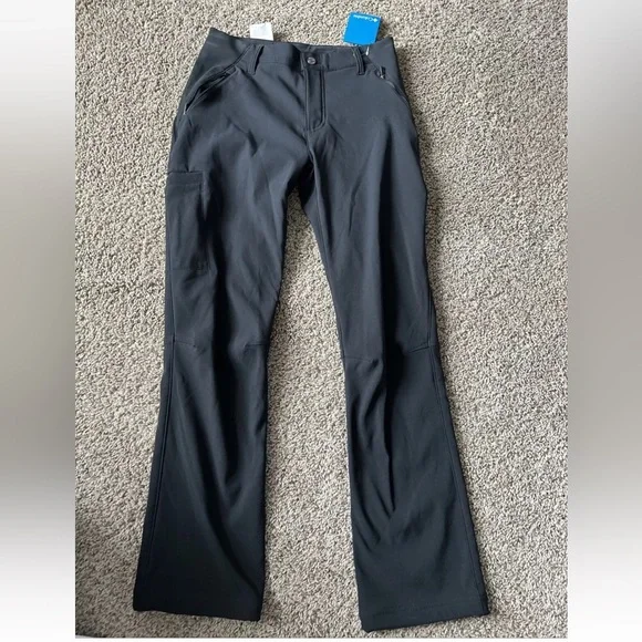 Columbia Women's Back Bea Warm Softshell Pants Black Size 8 Active Omni Shade - Picture 1 of 15
